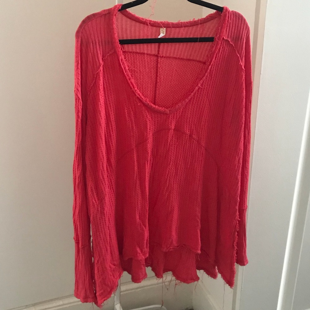 Free people long sleeve v-neck thermal